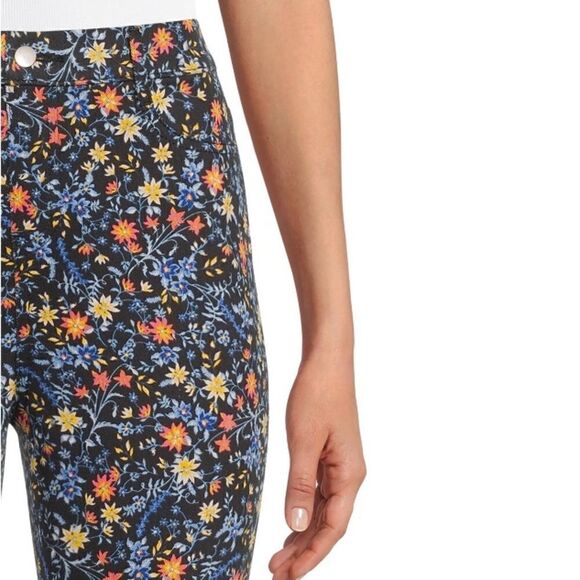 Women’s High Rise Floral Print Soft Stretch Fitted Jeggings Pants Size S - Picture 7 of 8